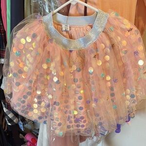 Lola + The Boys Shimmering Peach Tulle Skirt